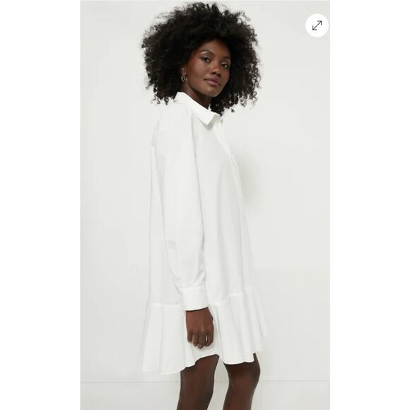 Tuckernuck White Cotton Poplin Callahan Shirt Dress Minimalist Crisp Size Medium - Picture 4 of 16